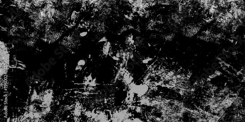 Black and white distressed grunge texture background. Monochrome Abstract Grunge Texture. Vintage Black white scratched texture. Worn Ink splash monochrome texture.