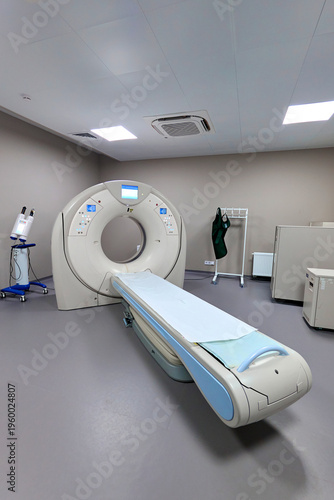 An MRI machine in a room without people