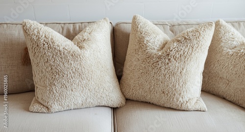 Home decor featuring plush fabric covered cushions on a comfortable sofa
