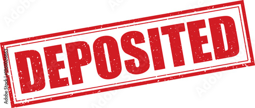 Red Deposited Rubber Stamp Sign Mark Word Text Written in Grunge Vector in Grunge Border in Transparent Background, Svg, Png