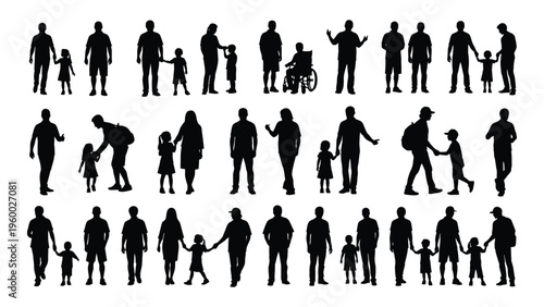 A collection of people in various poses and with family members