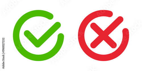 Yes and No, Right and Wrong checkmarks