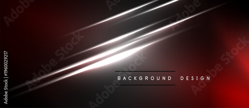 Abstract design features bright lines over dark red, black gradients. Minimalist aesthetic, modern feel, suitable background element.