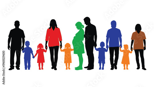 A group of adults and children standing together