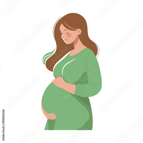 Pregnant woman. Motherhood and pregnancy concept. Perfect for maternity care, prenatal health, parenting blogs, baby shower invitations, pregnancy apps, medical articles and family themed designs.