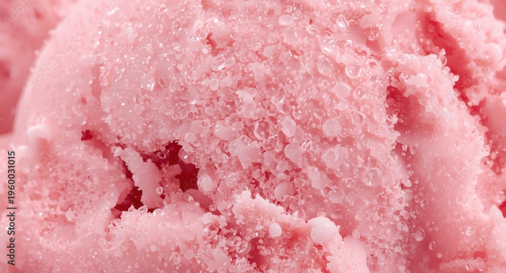 Fototapeta premium Close up photo of pink ice cream with melting edges