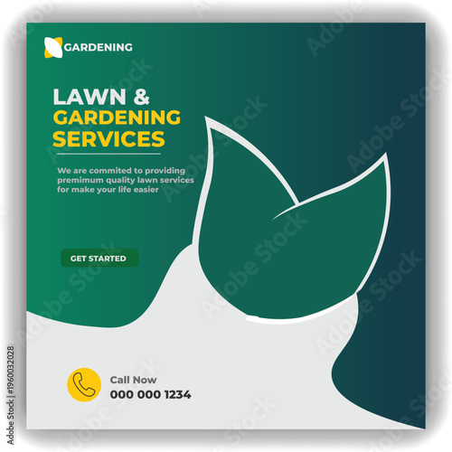 Digital business marketing banner for social media post template