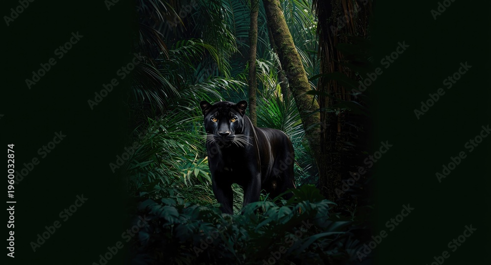 Naklejka premium Melanistic jaguars termed black panthers native to American forests