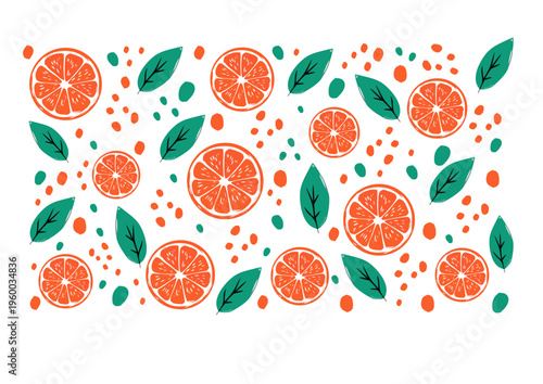 seamless pattern with oranges