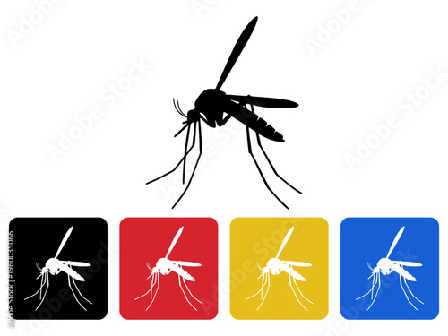 Mosquito Icon Flat Design Vector Stock Illustration