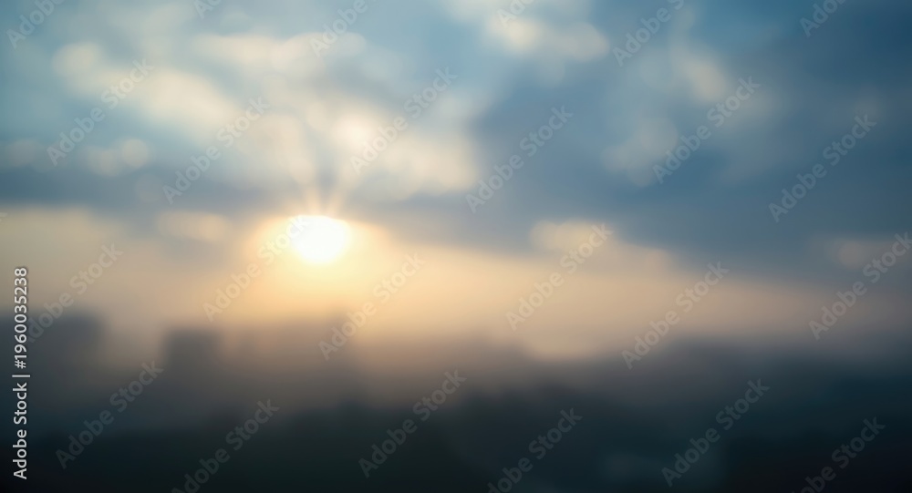 Fototapeta premium Diffuse light over a peaceful blurred morning sky scene