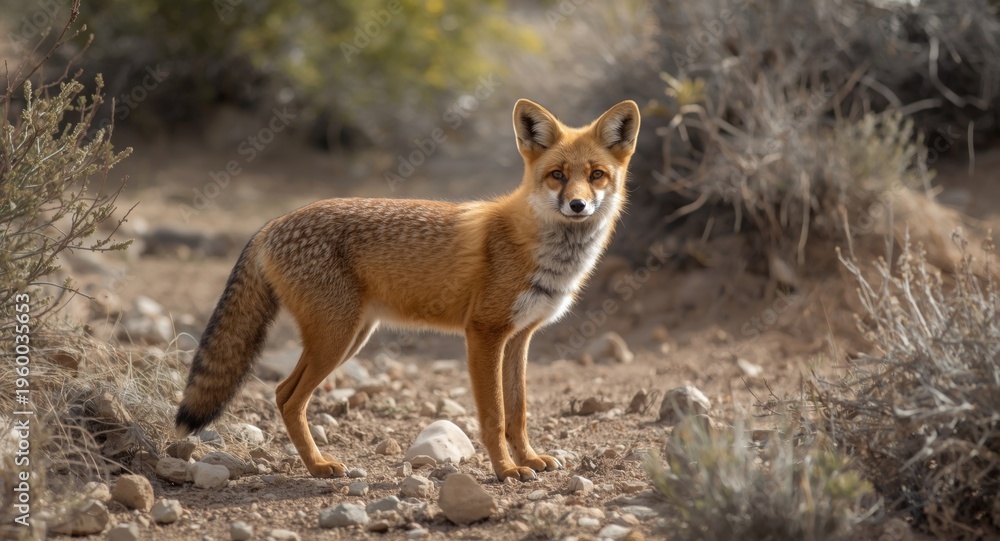 Obraz premium Graceful Vulpes Rueppellii Fox in Natural Desert Setting
