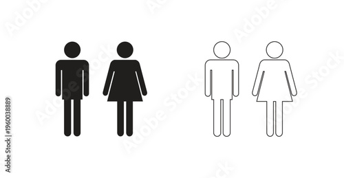 Male female icon set for rest rooms