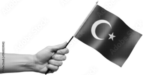 A Hand Waving the Turkish Flag: A close-up shot of a hand waving the Turkish flag, a symbol of national pride and heritage.