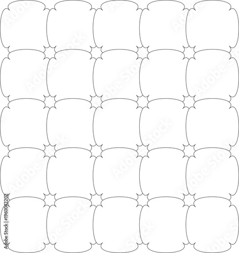 Seamless Rounded Square Ornamental Pattern with Decorative Corners