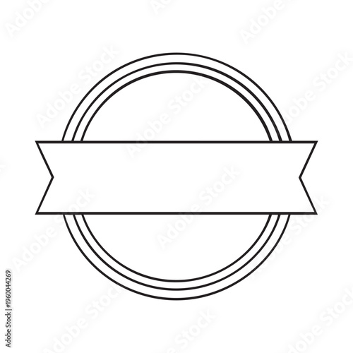 A stylized abstract design featuring a rounded rectangle with circular arcs on top and bottom Vector