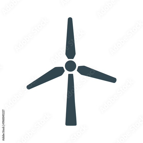 Wind turbine with three blades against a plain background Vector
