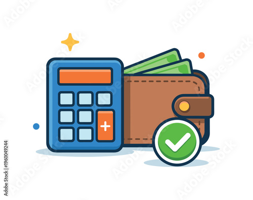 Financial planning and budgeting discipline focused on managing expenses and building long term stability in everyday life, a calculator combined with a wallet and a small