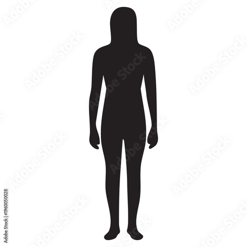Silhouette of a person standing with arms at sides facing away from viewer Vector