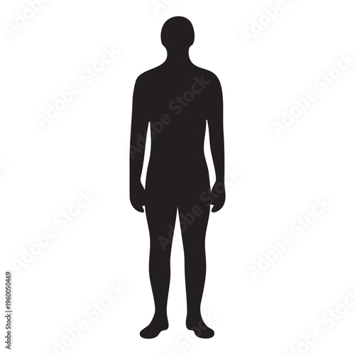 Silhouette of a person standing with arms at their sides facing away Vector