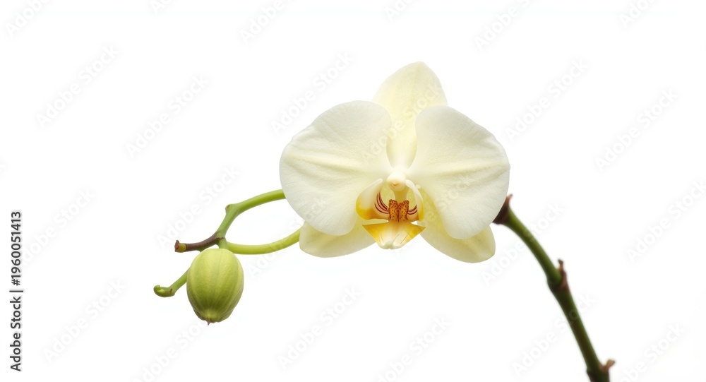 Obraz premium Pale orchid flower plant isolated on solid white backdrop