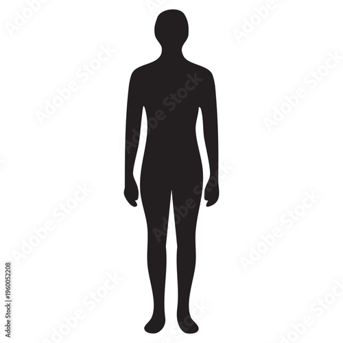 Silhouette of a person standing upright facing away from the viewer Vector