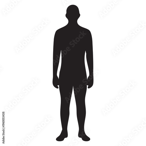 Silhouette of a person standing with arms at sides facing away from viewer Vector