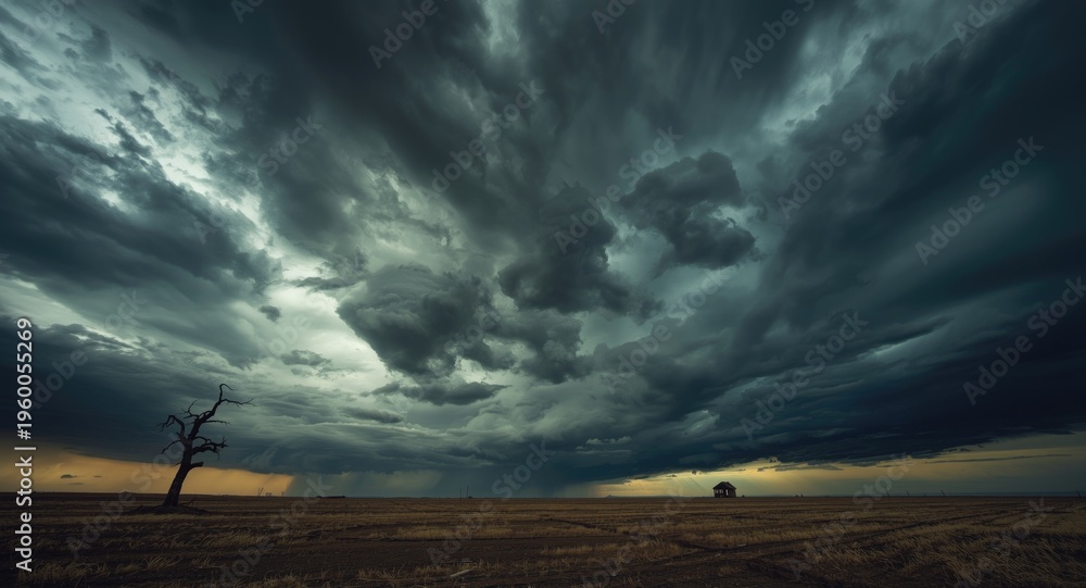 Obraz premium Majestic sky warns of earths inevitable collapse