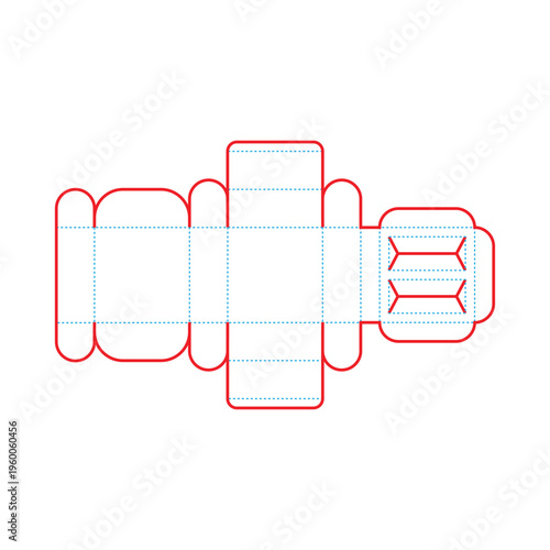 Paper Gift Box Die-Cut Template for Product Packaging
