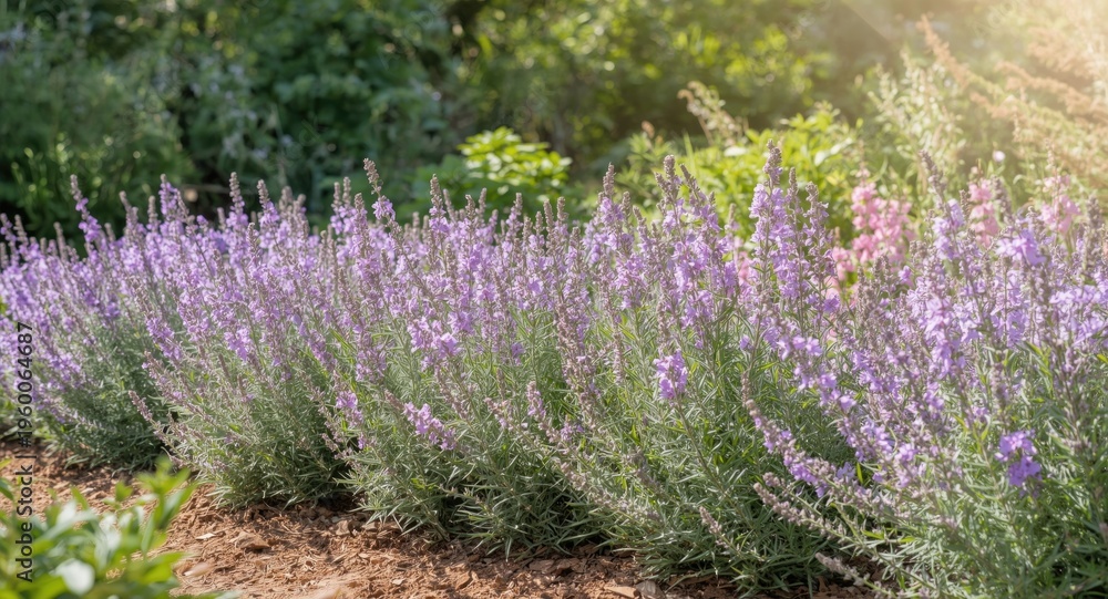 Obraz premium Floral waves of lively mealy sage plants bursting with vibrant summer hues