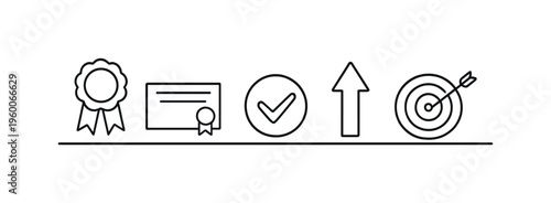 Success recognition and reward systems representing performance excellence, goal achievement, and formal acknowledgment in business, education, or competition environments, award