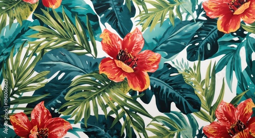 Decorative tropical print perfect for covers and fabric materials