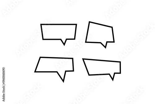 Speech Bubble Icons Set Outline Chat Message Symbols