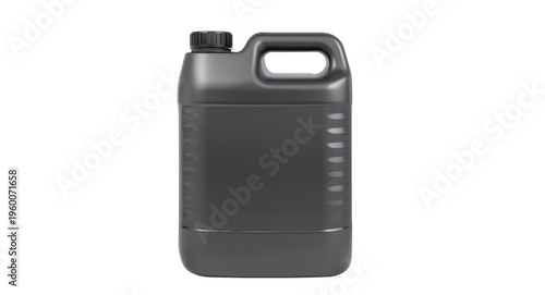 Isolated plastic machine oil canister with white backdrop
