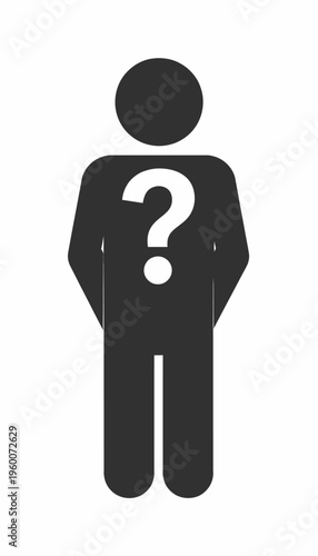 Mysterious Figure Silhouette with Prominent Question Mark Symbolizing Uncertainty and Exploration of Unanswered Queries and Mysteries
