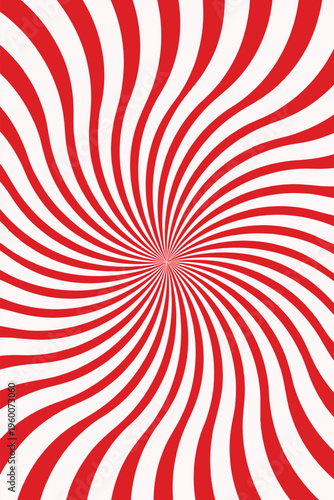 Abstract red and white spiral vortex background, hypnotic swirl optical illusion pattern, dynamic geometric design for branding, advertising, wallpapers, posters, social media graphics