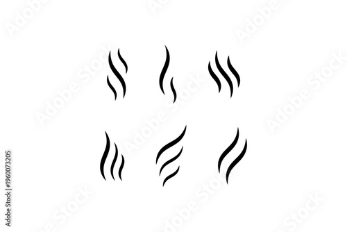 Heat Steam Wave Icons Set Hot Air Lines Symbol