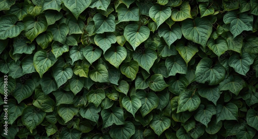 Obraz premium Natural textured background of layered ivy leaves in soft light