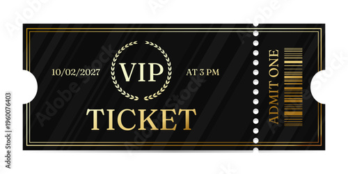 Realistic ticket admit for festivals, event, theater, concert, play.
