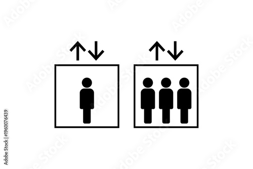 Elevator Capacity Icons Person Limit Up Down Symbol