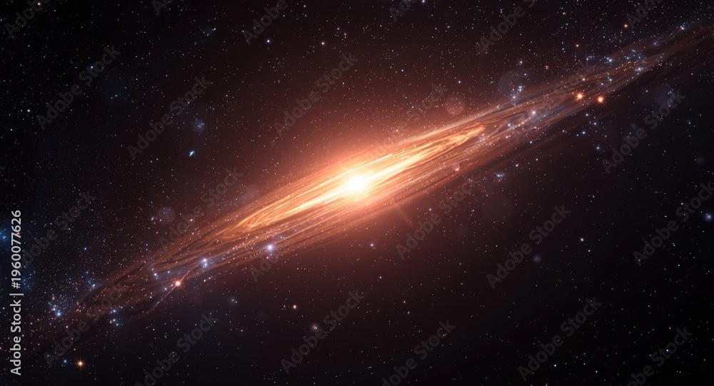 Fototapeta premium Glowing starburst event in outer space vista
