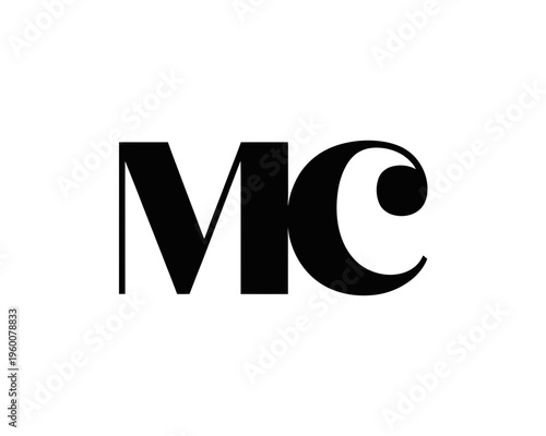 A minimalist vector graphic logo featuring the letters MC in a modern font style