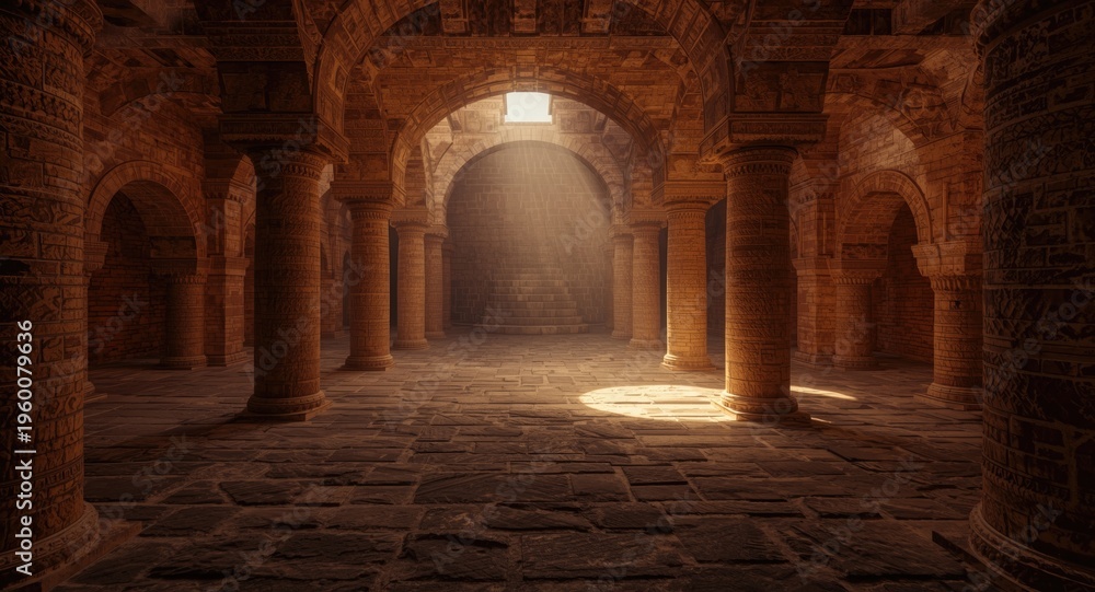 Fototapeta premium Immersive 3D experience exploring hidden ancient architectural gems