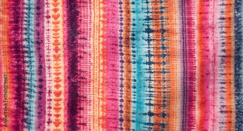 Pattern illustration of dyed boho fabric with vertical irregular stripes