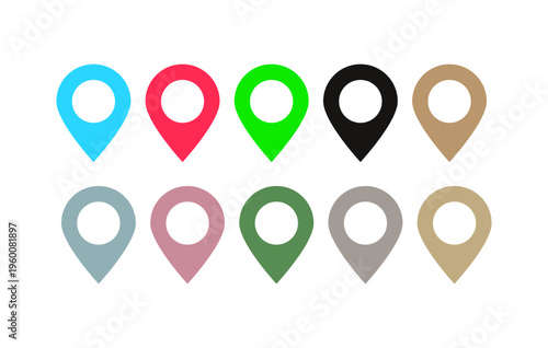 Colorful Map Pins And Location Markers Set — Flat Map Pin Icons In Multiple Colors