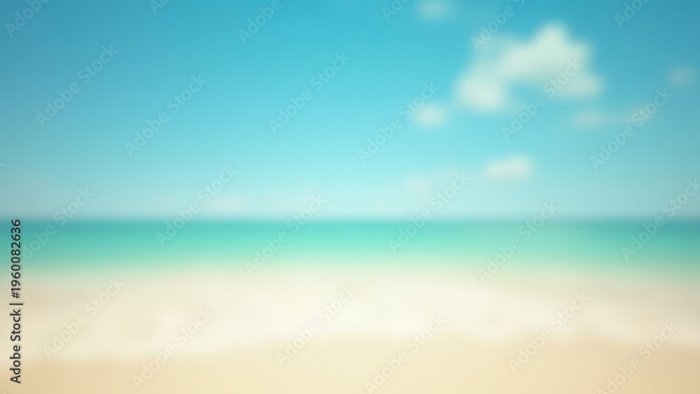 Fototapeta premium blurred tropical beach background with sand ocean and blue sky summer vacation concept