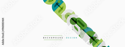 Abstract diagonal lines create modern background. Green, blue hues dominate simple design. Text reads background design.