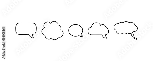 Speech Bubble Chat Icons Set Minimal Outline Style