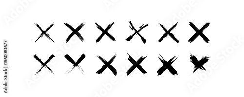 Cross Mark X Symbol Icon Set Minimal Style
