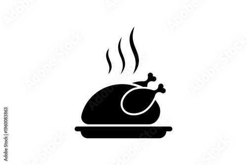 Roasted Chicken Dish Icon Minimal Style